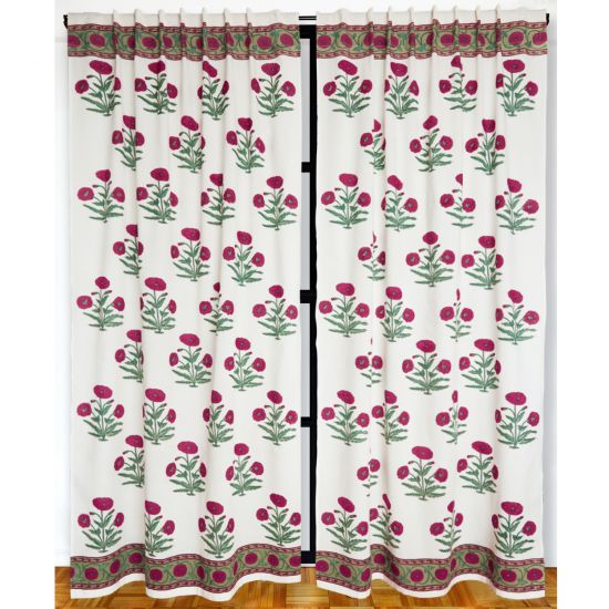 Block store print curtains